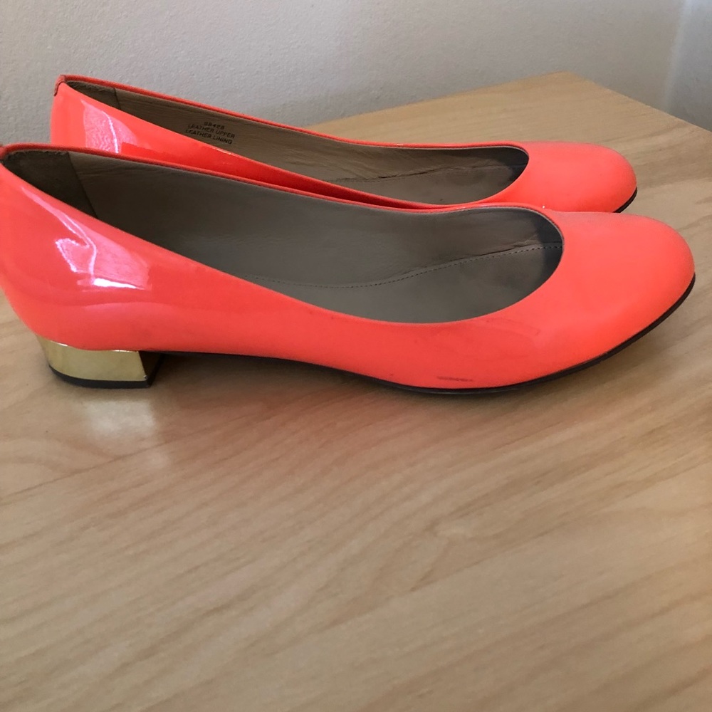 Patent Leather Hot Pink/Orange J Crew Flats